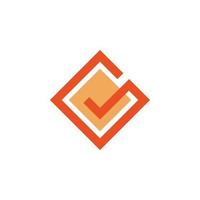 square diamond check logo design vector