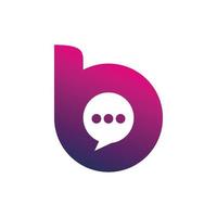 initial letter b chat logo design vector