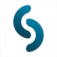 blue line letter s logo design vector