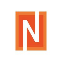 square initial letter n logo design vector