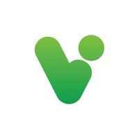 green letter v people logo design vector