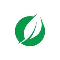 circle green nature leaf logo design vector