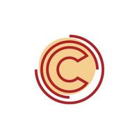 circle letter c logo design vector