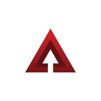 diseño de logotipo de triángulo de flecha roja vector