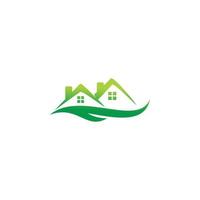 green eco housing logo design vector