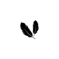 Feather icon logo design vector