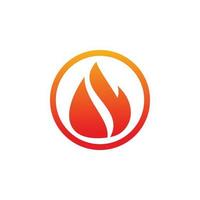 circle fire flame logo design vector