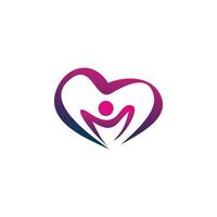 love heart people logo design vector