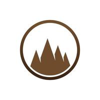 circle brown mountain logo design vector