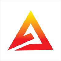 triangle letter a red color line logo design vector