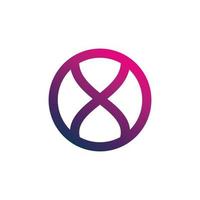 circle letter x logo design vector