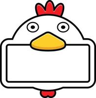 cute chicken animal board vector illustration design