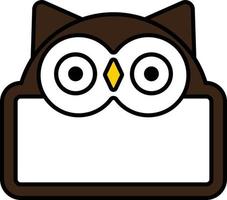 cute owl animal board vector illustration design