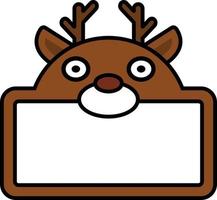 cute deer animal board vector illustration design