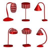 Set of vector floor lamps. Good for illustration the interior of room or cabinet, office