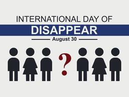 diseñar carteles y escritos para conmemorar el día mundial de los desaparecidos el 30 de agosto vector