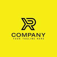 XR monogram logo with abstract line design template vector