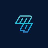 the initial letter of the mq logo is simple and the color is beautiful. modern line logo design concept template vector