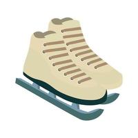 Pair of ice skating hockey shoes  vector graphics, illustration design