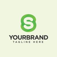 S icon gradient design and elegant concept. with green gradient vector