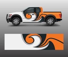 pickup truck graphic vector. abstract shape with grunge design for vehicle vinyl wrap vector