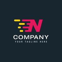 Letter N with Delivery service logo, Fast Speed, Moving and Quick, Digital and Technology for your Corporate identity vector