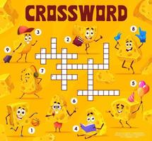 Crossword grid, cartoon maasdam and gouda cheese