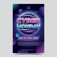 Futuristic Cyber Monday Poster vector