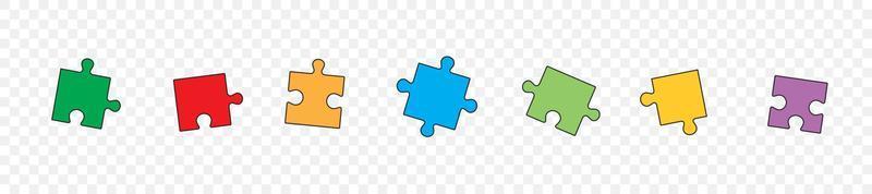 Set of puzzle pieces isolated on white background. Jigsaw puzzle with pieces. Vector design templates. Business presentation concept. Vector