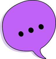 A hand-drawn speech bubble and an ellipsis highlighted on a white background. Vector illustration.The image of the dialogue in bright colors.Thoughts, communication, comments. Ellipsis.