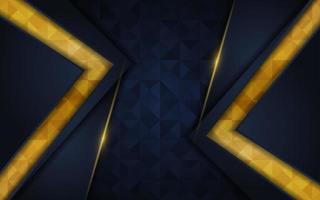 Navy and gold abstract background luxury shapes. vector