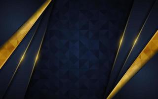 Navy and gold abstract background luxury shapes. vector