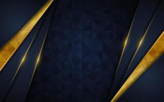 Navy and gold abstract background luxury shapes. vector