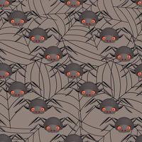 Emotion spiders, seamless pattern on a dark background, desktop trellises, halloween spiders, scary faces. vector