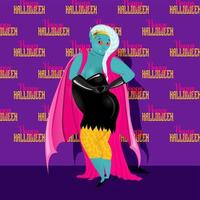 Happy Halloween banner or party invitation background.Vampire. Funny terrifying character for Halloween. vector