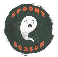 cara de fantasma de halloween, temporada de terror, diseño fantasma para imprimir en camiseta. vector
