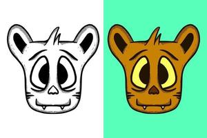 vector de estilo vintage de dibujos animados dibujados a mano lindo cabeza de gato