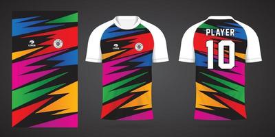 colorful football jersey sport design template vector