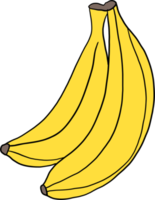 oodle freehand skiss teckning av banan frukt. png