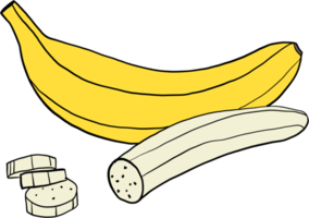 oodle desenho à mão livre de fruta banana. png