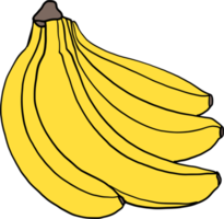 oodle dibujo a mano alzada de fruta de plátano. png