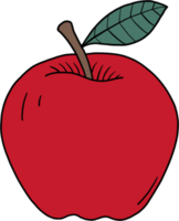 doodle freehand sketch drawing of apple fruit. png