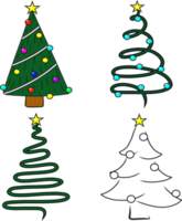 illustration d'un ensemble d'arbres de noël sur fond blanc png