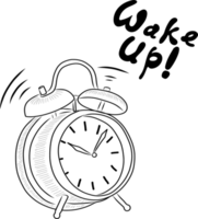 scarabocchio illustrazione su un' bianca sfondo. il allarme orologio dice scia su png