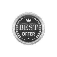 Best price or special offer silver badge and label vector