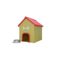 renderização 3D de uma casa de cachorro na grama png