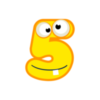 zeichentrickfigur nummer fünf monster, ziffer 5 png