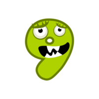 Cartoon Character Number One Monster, numerical 9 png