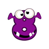 Cartoon Character Number eight Monster, numerical 8. png