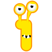 Cartoon Character Number One Monster, numerical 1. png